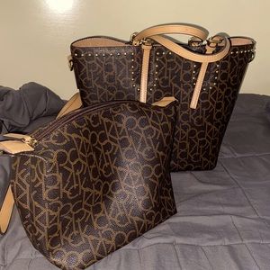 2 Calvin Klein bags. Calvin Klein shoulder bag. Calvin Klein tote bag